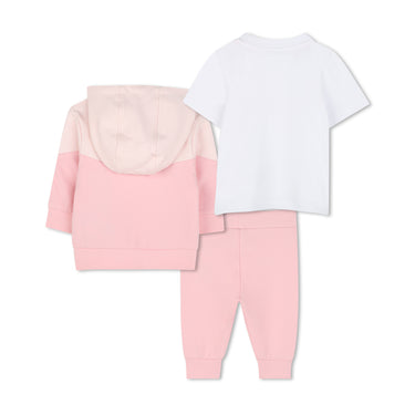 BOSS Set de pants y playera para bebe niña rosa